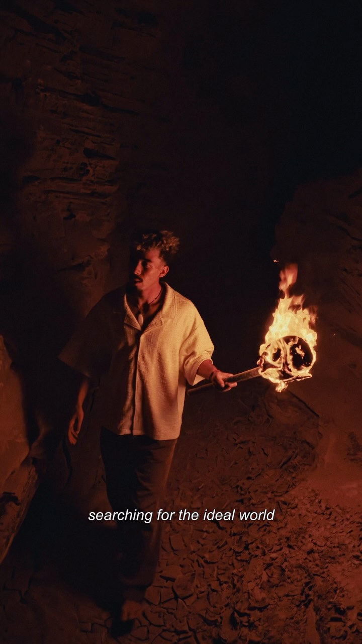 A fire-lit passage in Timlalin, Morocco
